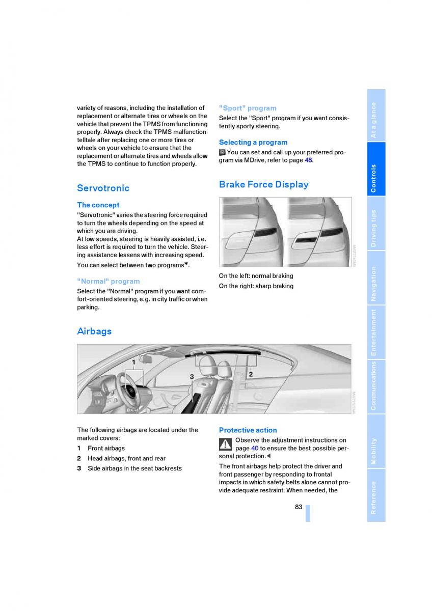 M Power M3 owners manual / page 85