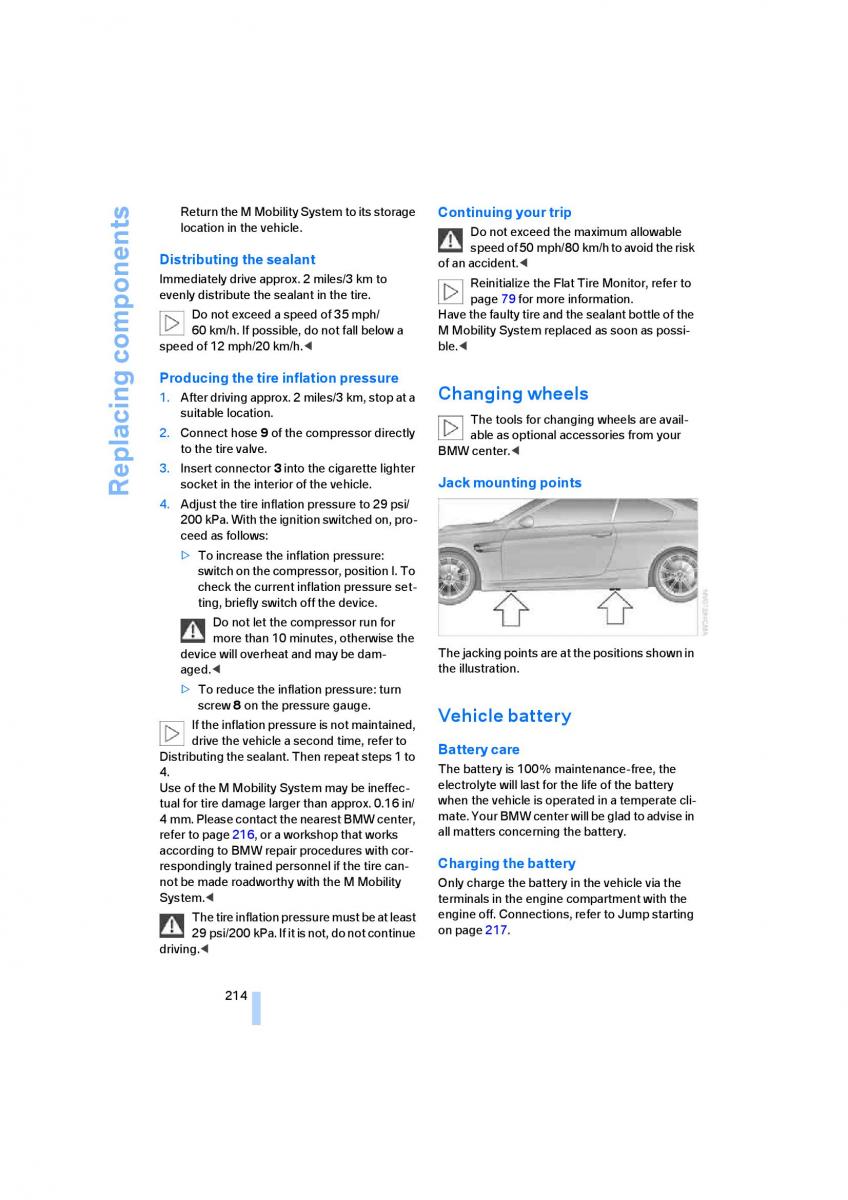 manual  M Power M3 owners manual / page 216