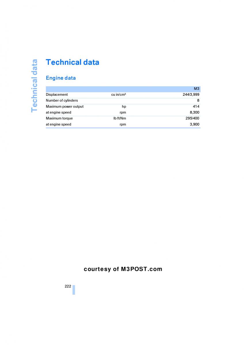 manual  M Power M3 owners manual / page 224