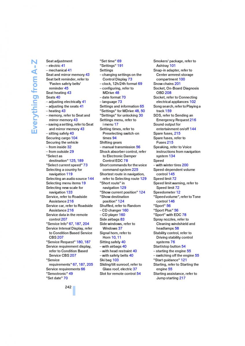 manual  M Power M3 owners manual / page 244