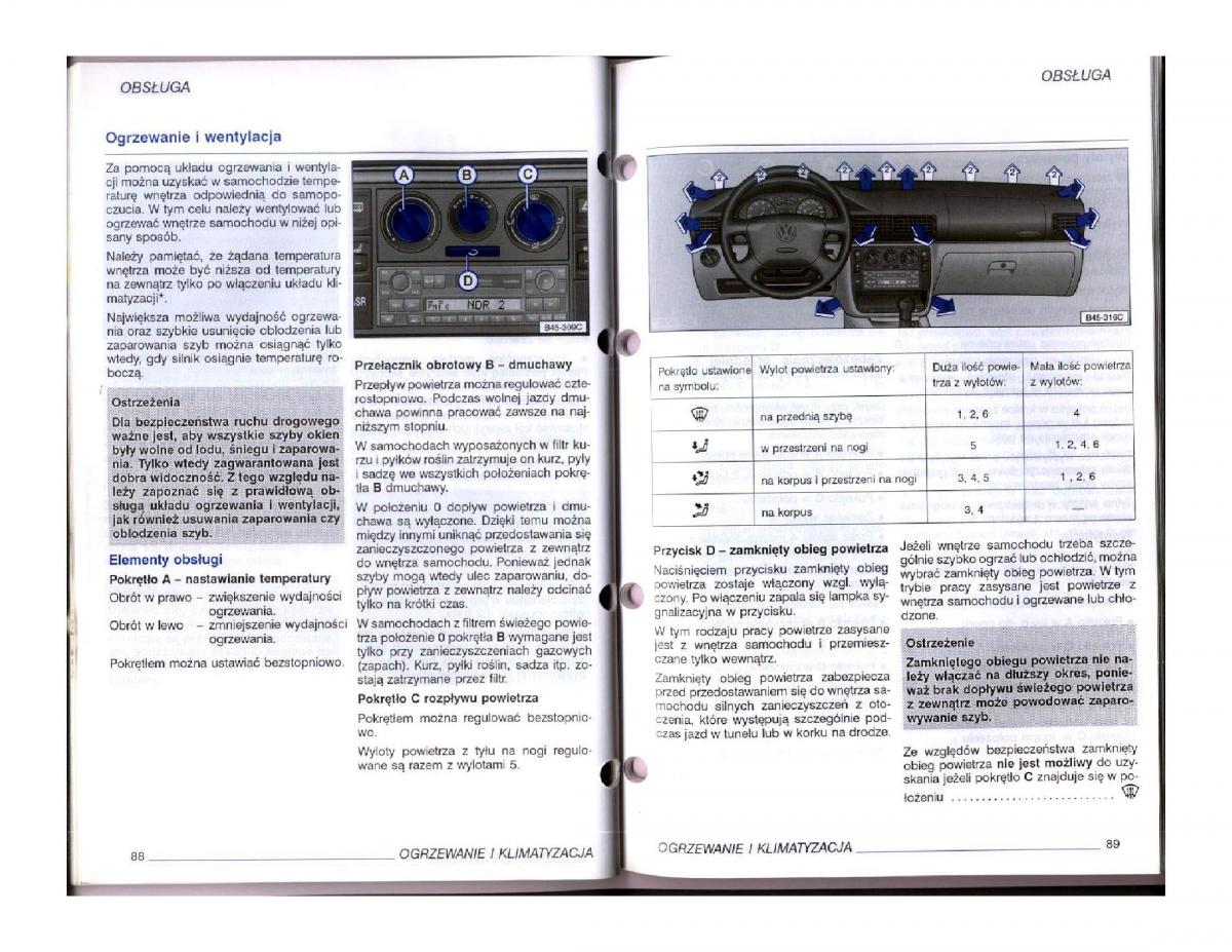 instrukcja obsługi  instrukcja obslugi VW Passat B5 / page 61