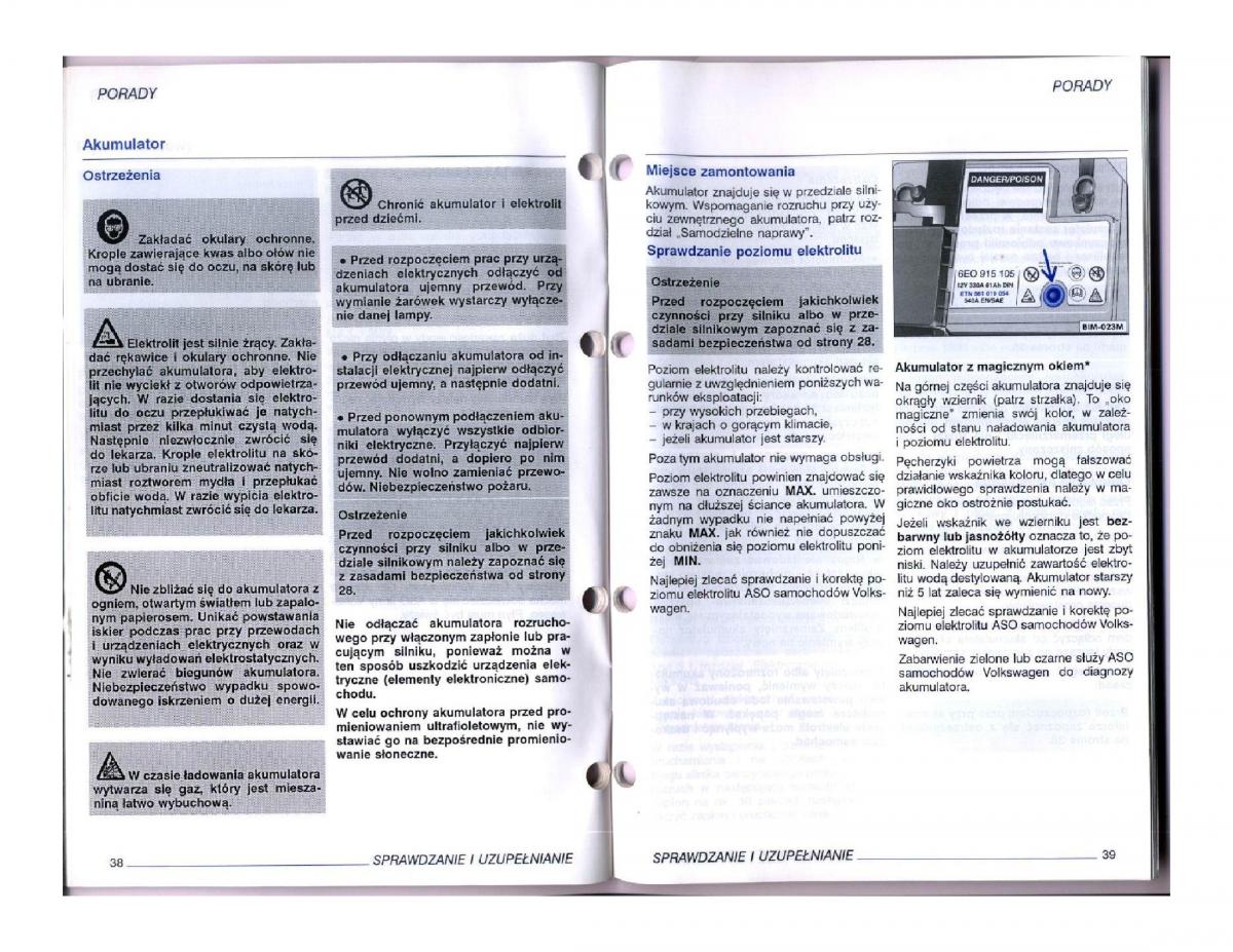 instrukcja obsługi  instrukcja obslugi VW Passat B5 / page 99