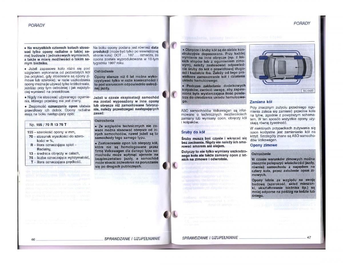 VW Passat B5 instrukcja obslugi / page 103