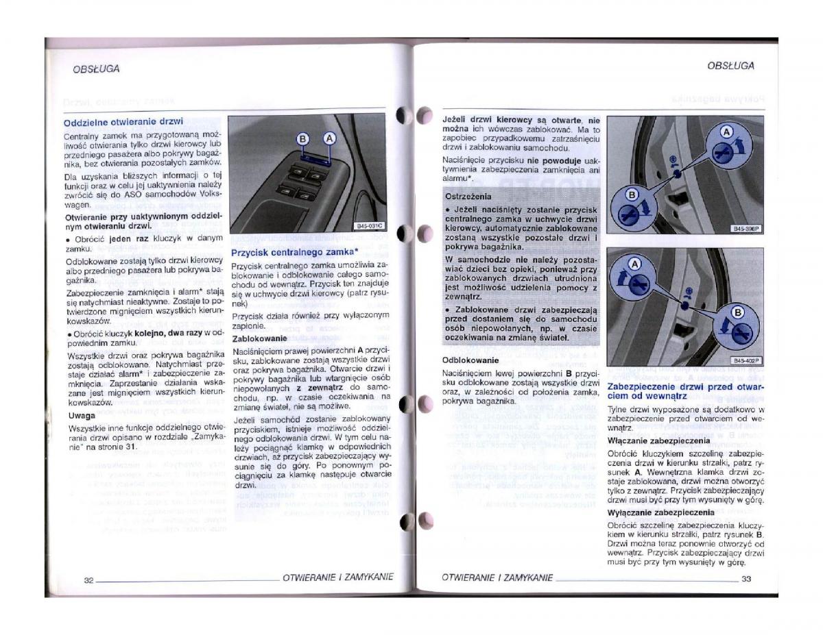 instrukcja obsługi  instrukcja obslugi VW Passat B5 / page 34
