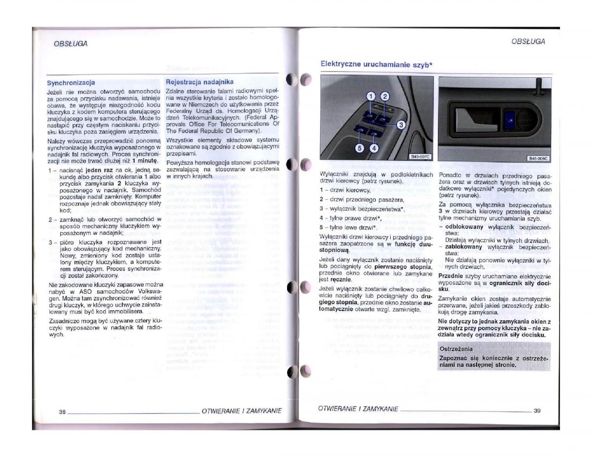 instrukcja obsługi  instrukcja obslugi VW Passat B5 / page 37