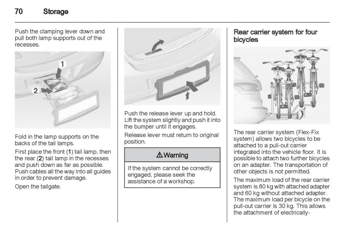 Manual Opel Astra J / page 72