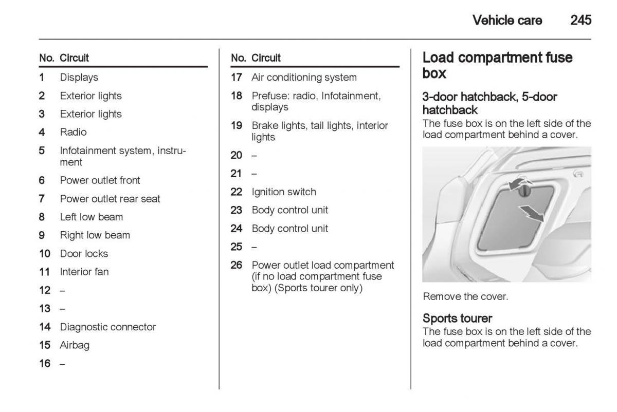 Manual Opel Astra J / page 247