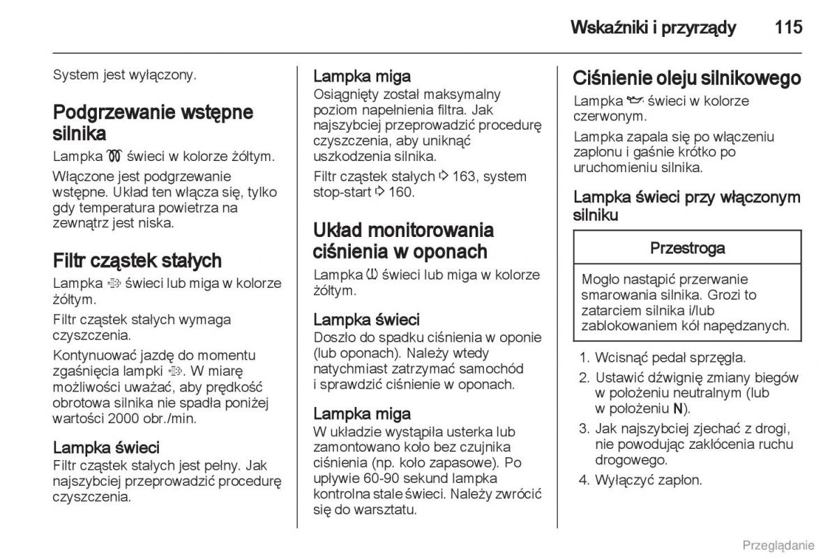 Manual Opel Astra J instrukcja obslugi / page 116