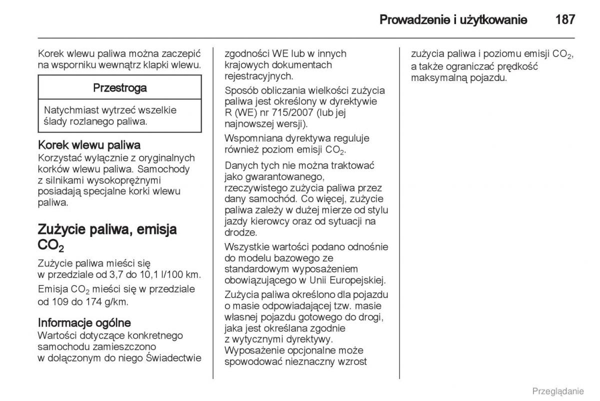 manual  Manual Opel Astra J instrukcja / page 188