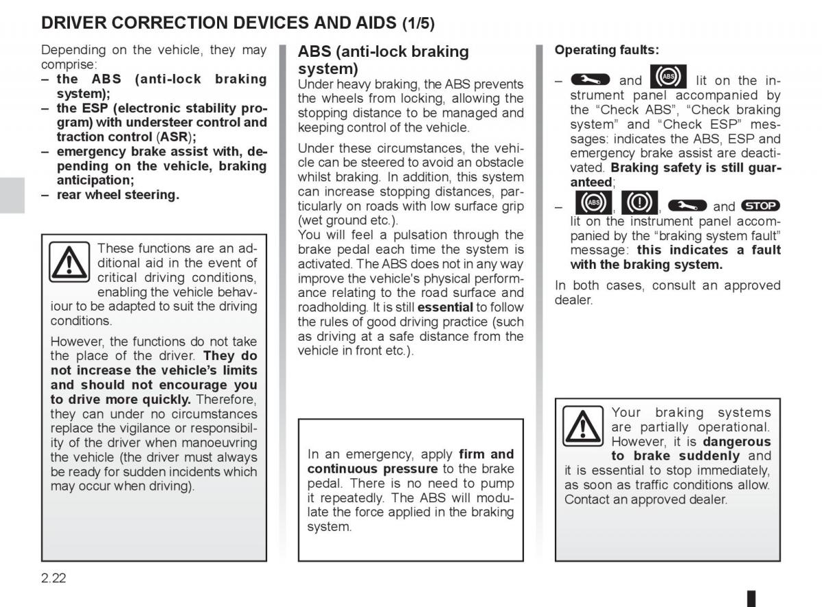 Renault Laguna 3 III owners manual / page 102