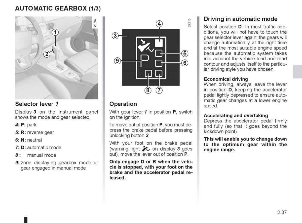 Renault Laguna 3 III owners manual / page 117