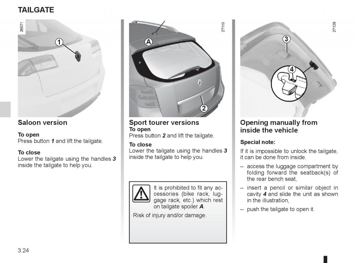 Renault Laguna 3 III owners manual / page 144