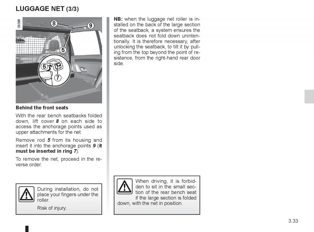 Renault Laguna 3 III owners manual / page 153