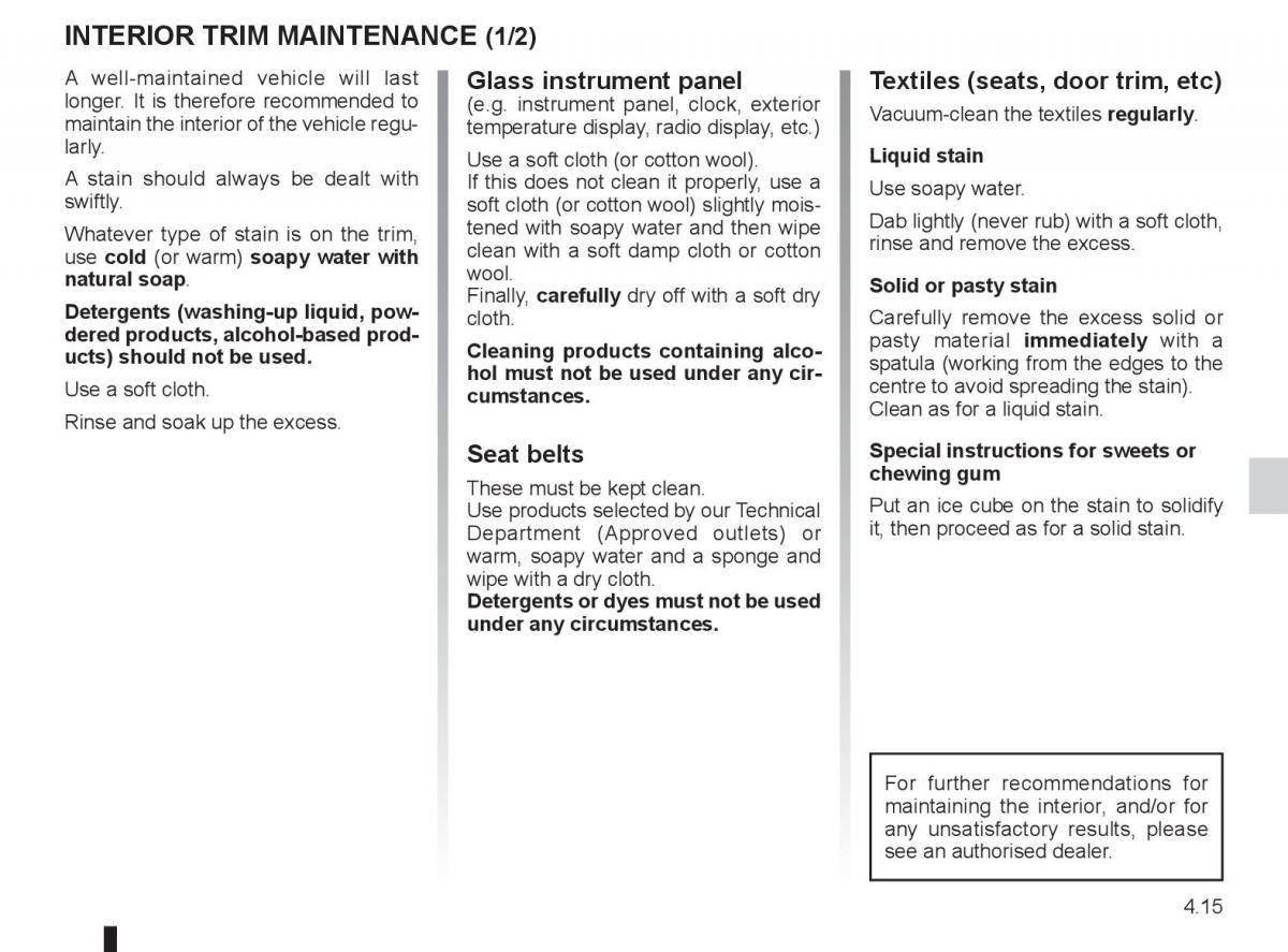 Renault Laguna 3 III owners manual / page 169