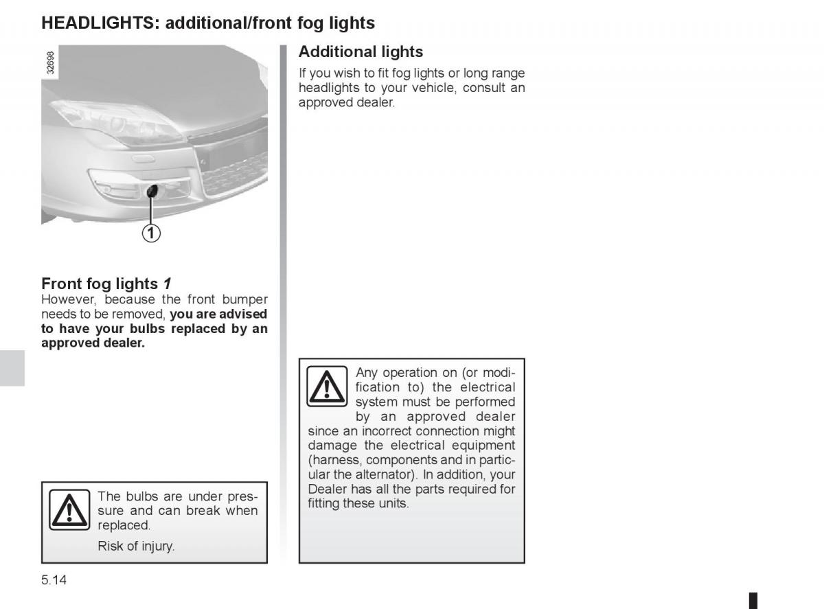 Renault Laguna 3 III owners manual / page 184