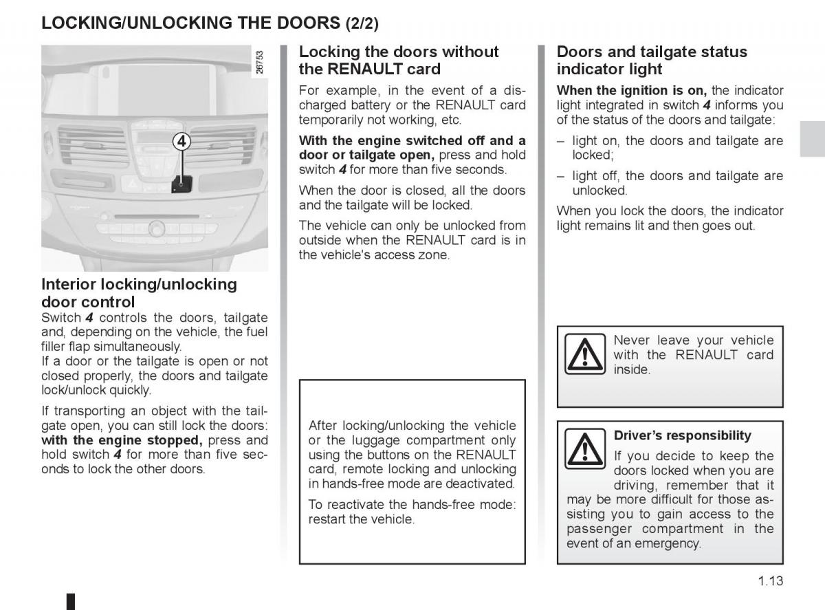 Renault Laguna 3 III owners manual / page 19