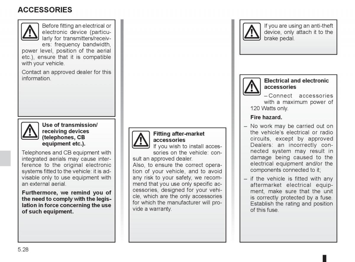 Renault Laguna 3 III owners manual / page 198