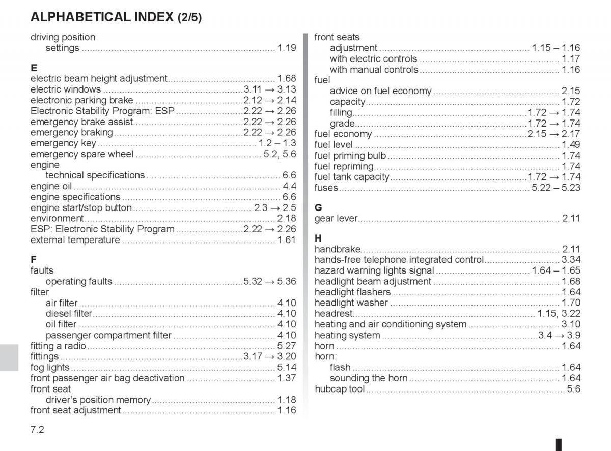 Renault Laguna 3 III owners manual / page 228