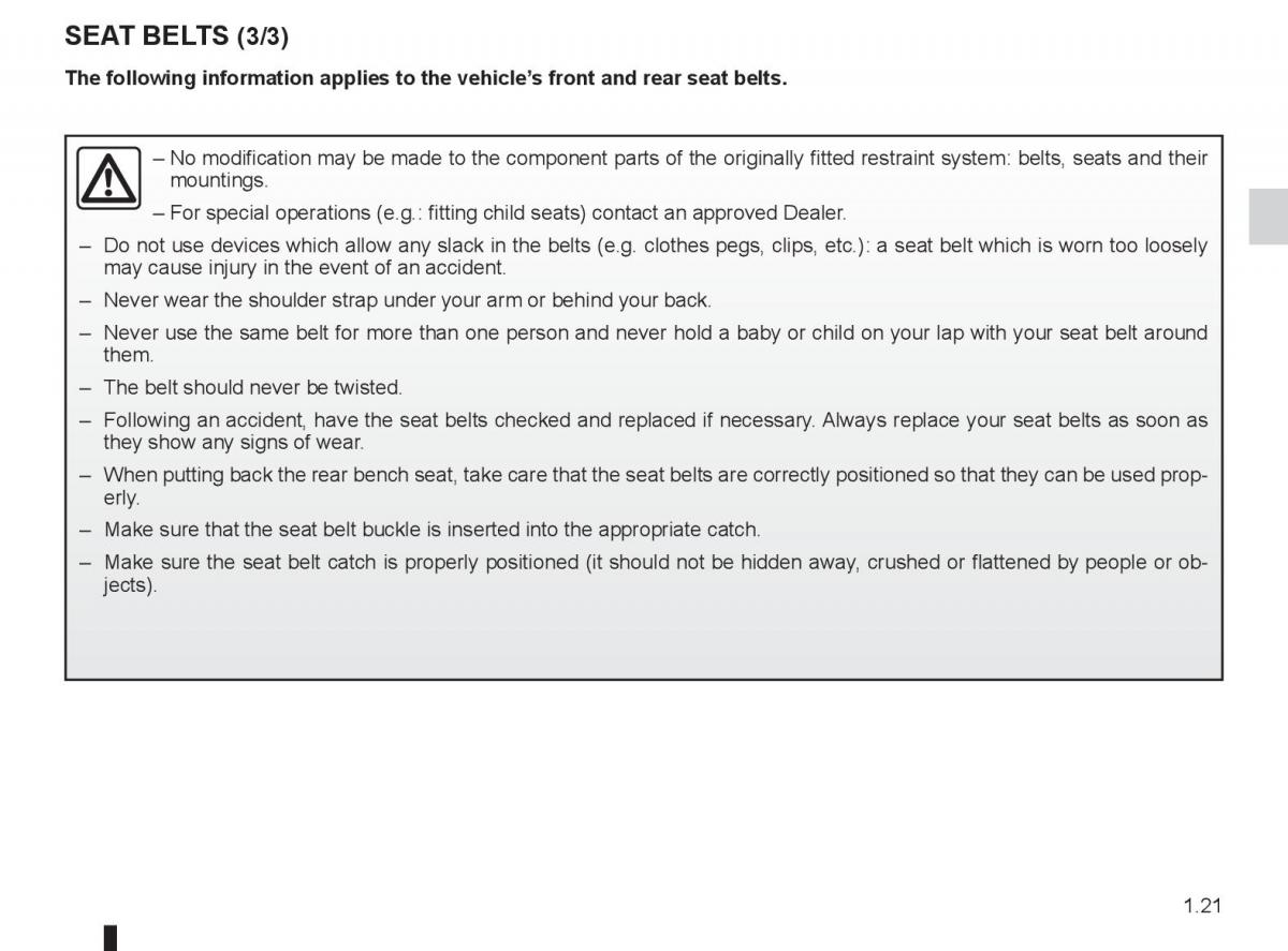 Renault Laguna 3 III owners manual / page 27