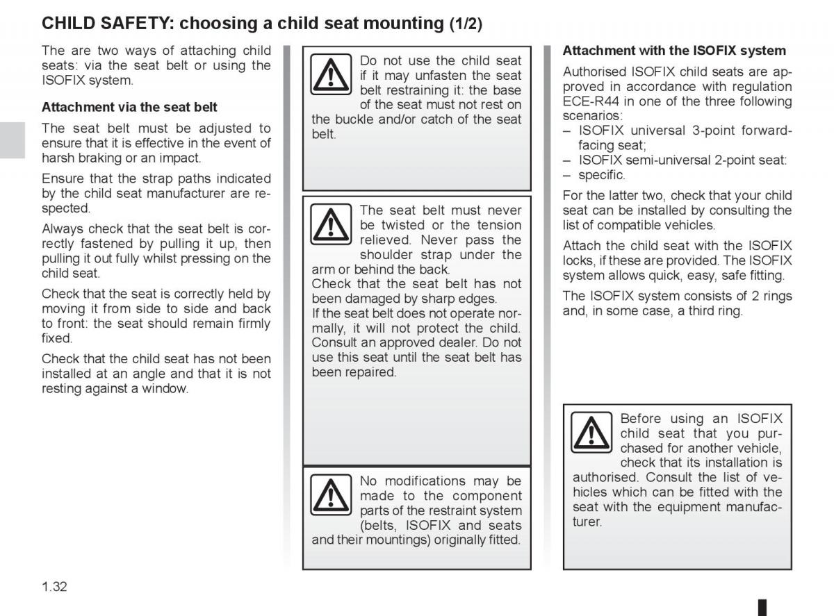 Renault Laguna 3 III owners manual / page 38