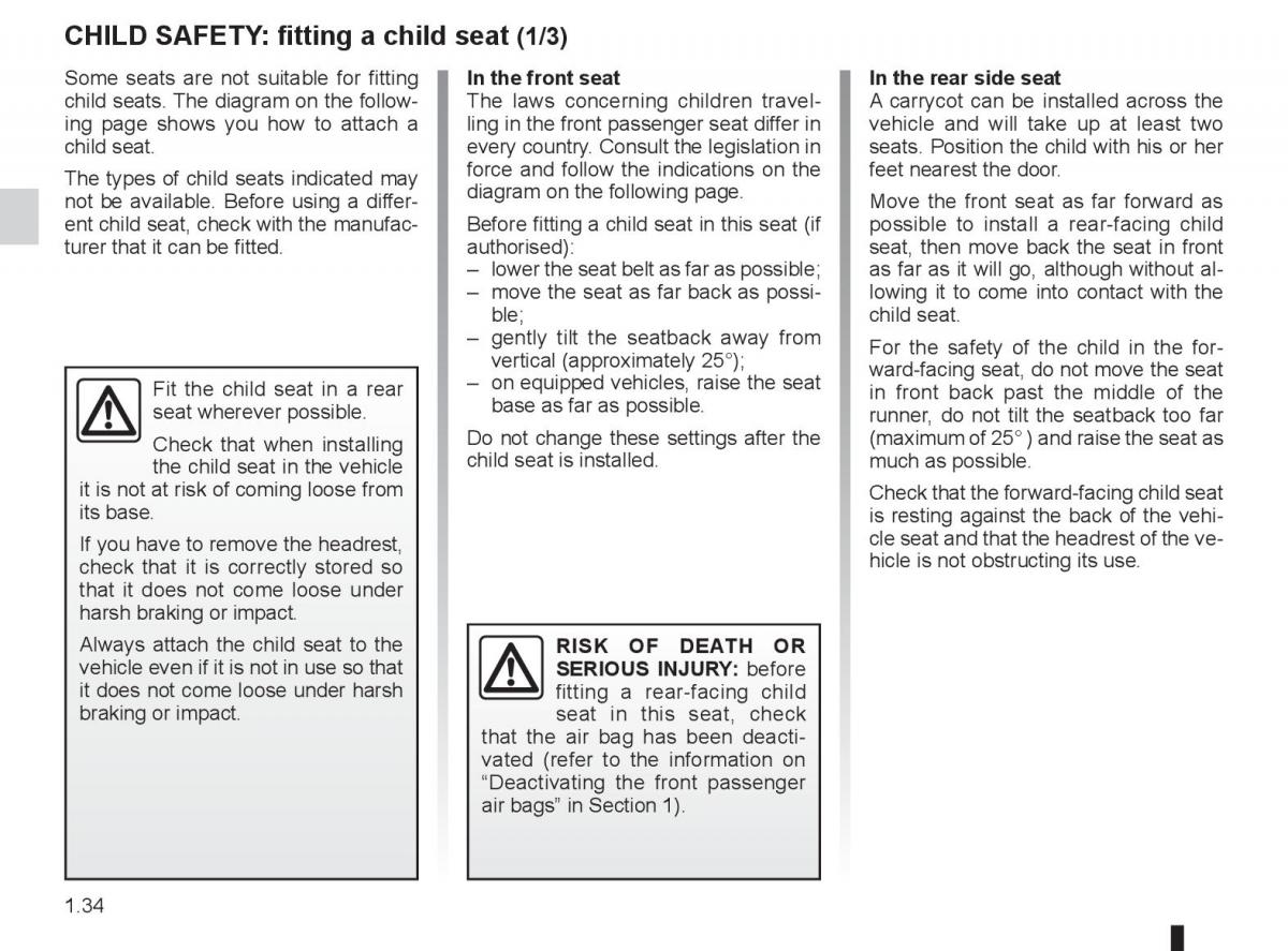 Renault Laguna 3 III owners manual / page 40