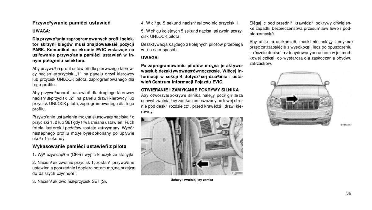 Jeep Grand Cherokee WH WK instrukcja obslugi / page 40