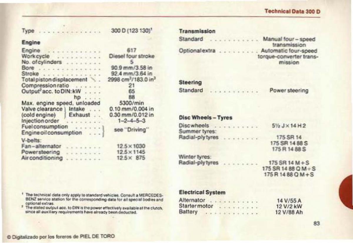 Mercedes Benz W123 200D 240D 300D Puchatek manual / page 85