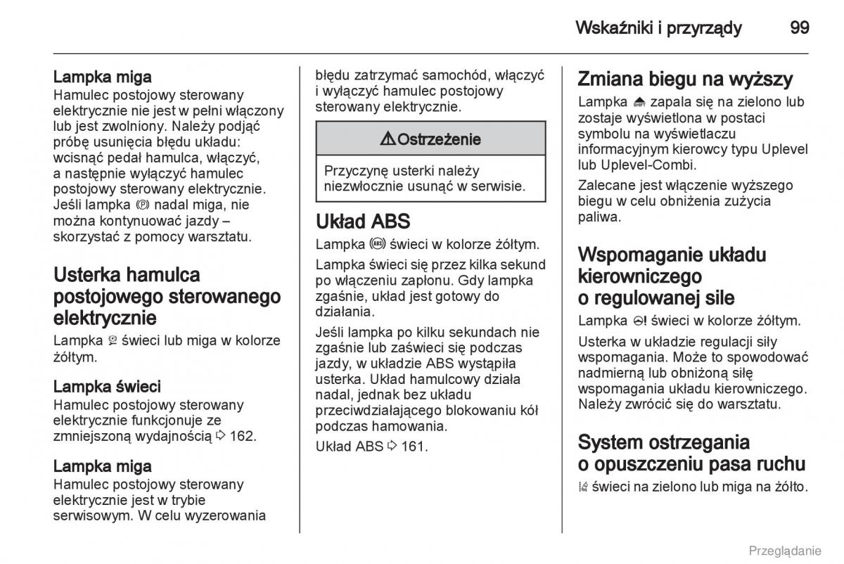 Opel Insignia instrukcja obslugi / page 100