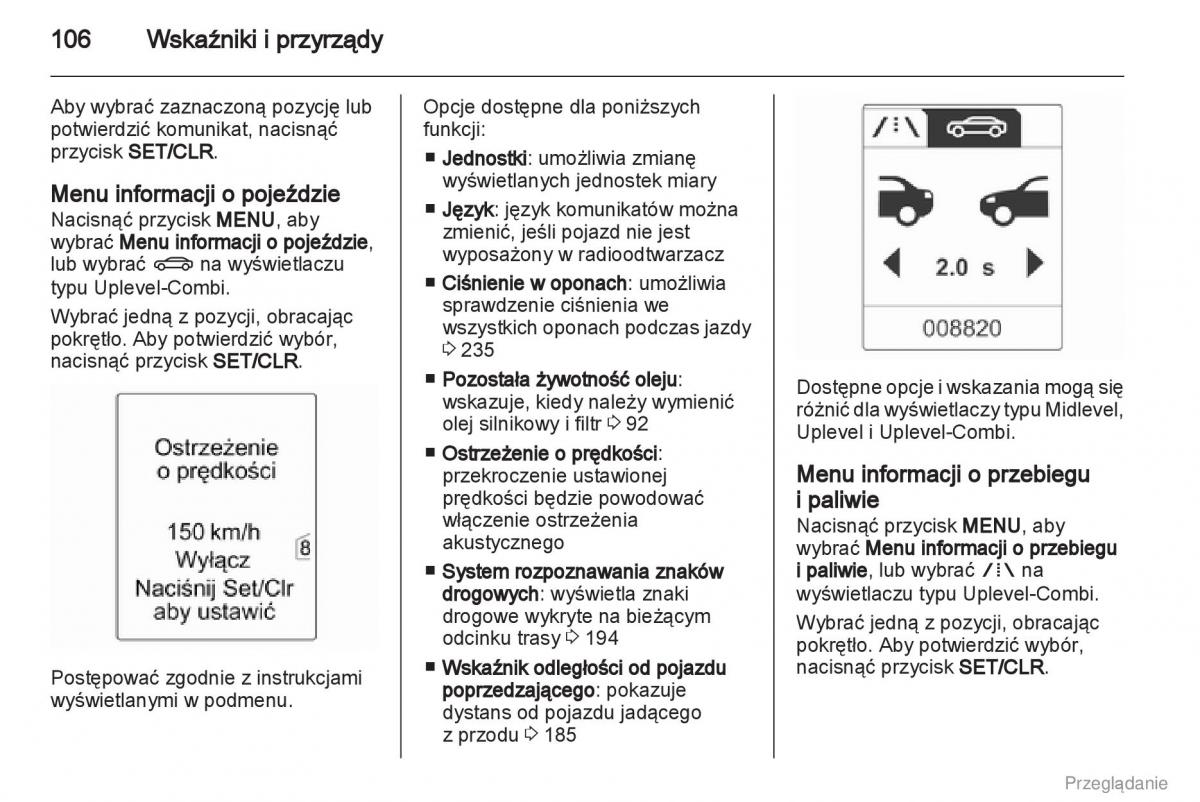 Opel Insignia instrukcja obslugi / page 107