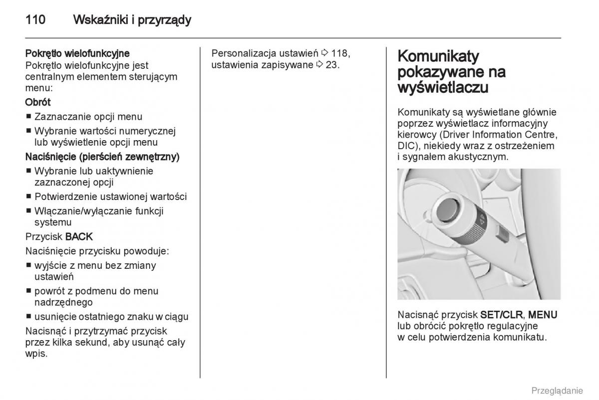 Opel Insignia instrukcja obslugi / page 111