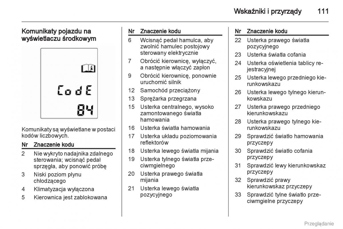 Opel Insignia instrukcja obslugi / page 112