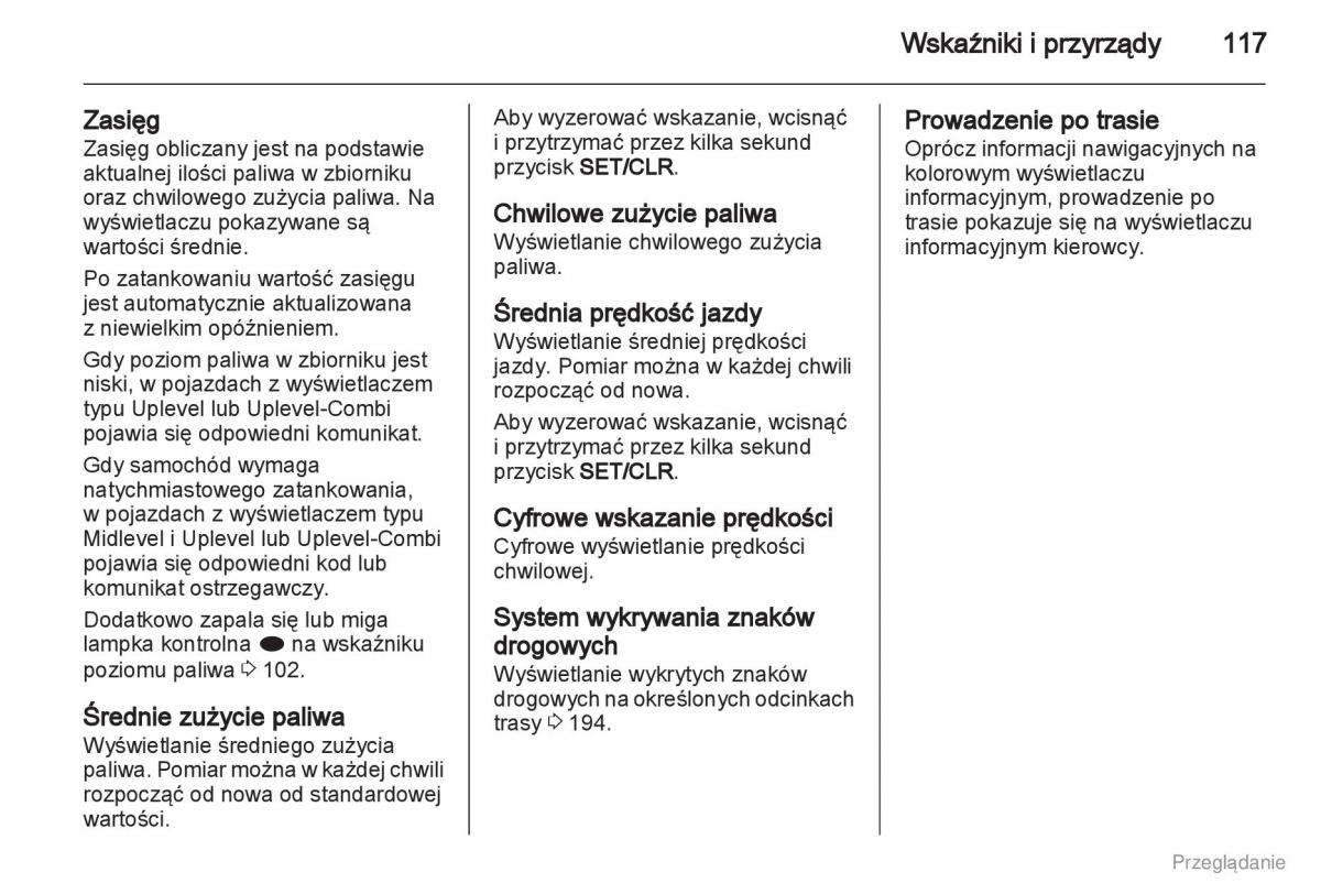 Opel Insignia instrukcja obslugi / page 118