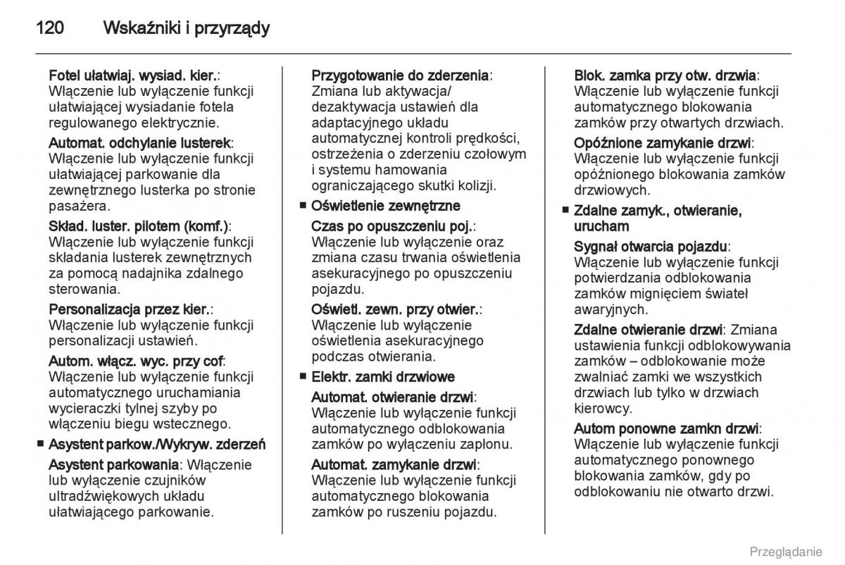 Opel Insignia instrukcja obslugi / page 121