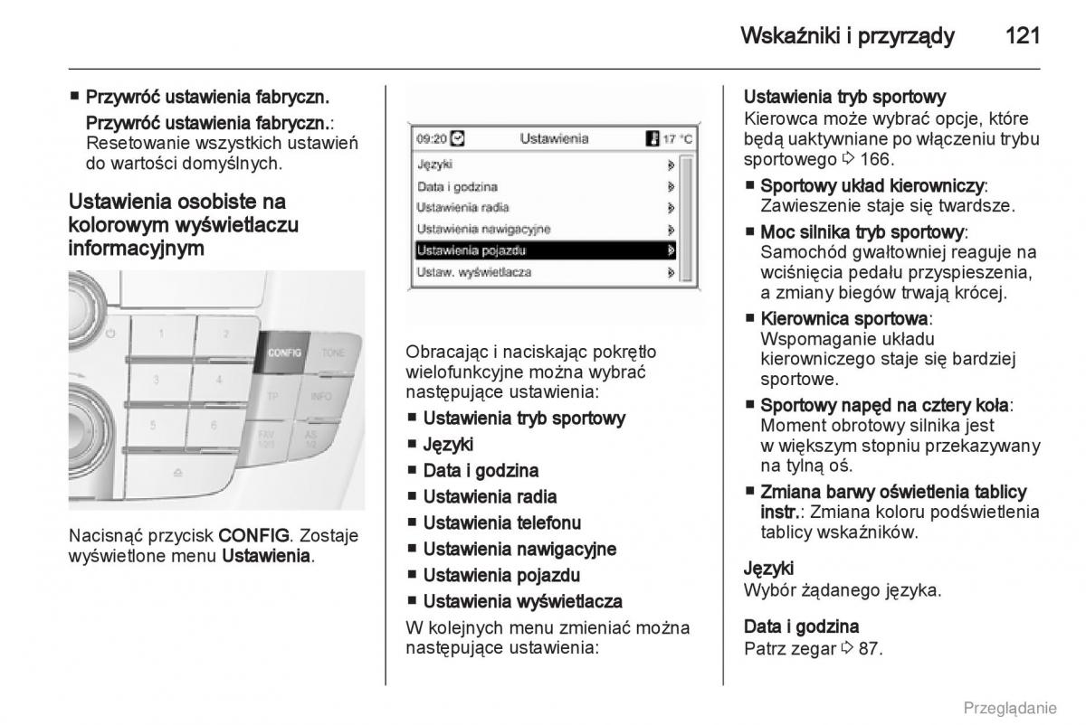 Opel Insignia instrukcja obslugi / page 122