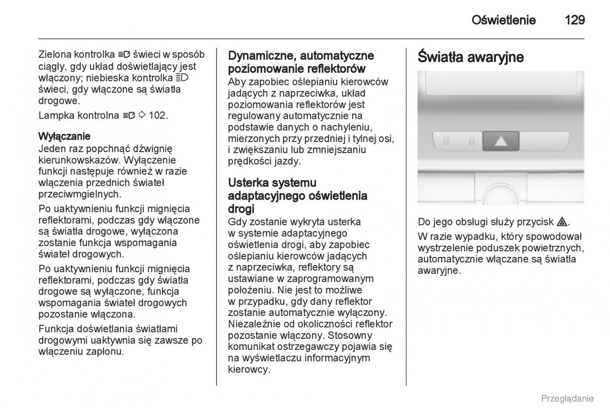 Opel Insignia instrukcja obslugi / page 130