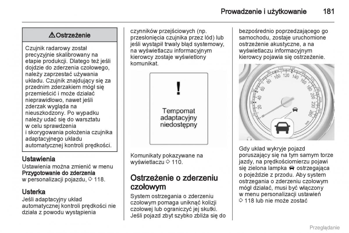 Opel Insignia instrukcja obslugi / page 182