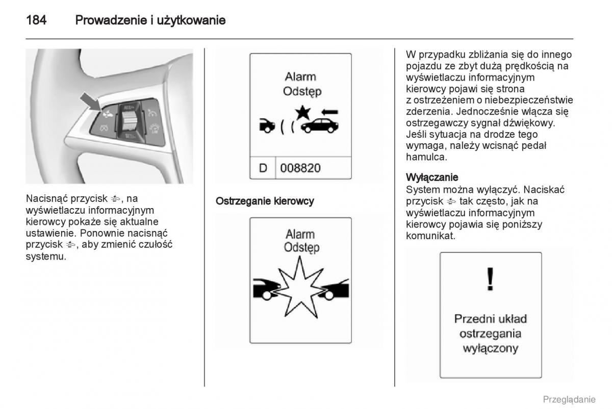 Opel Insignia instrukcja obslugi / page 185