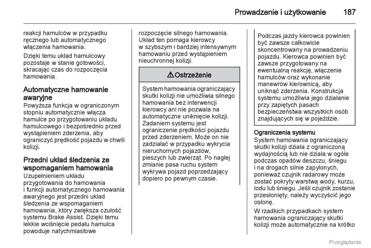 Opel Insignia instrukcja obslugi / page 188