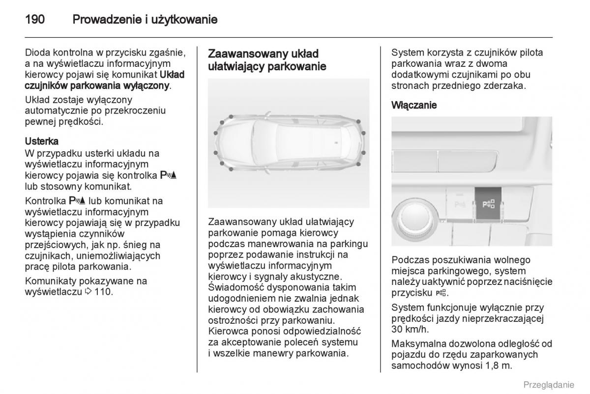 Opel Insignia instrukcja obslugi / page 191