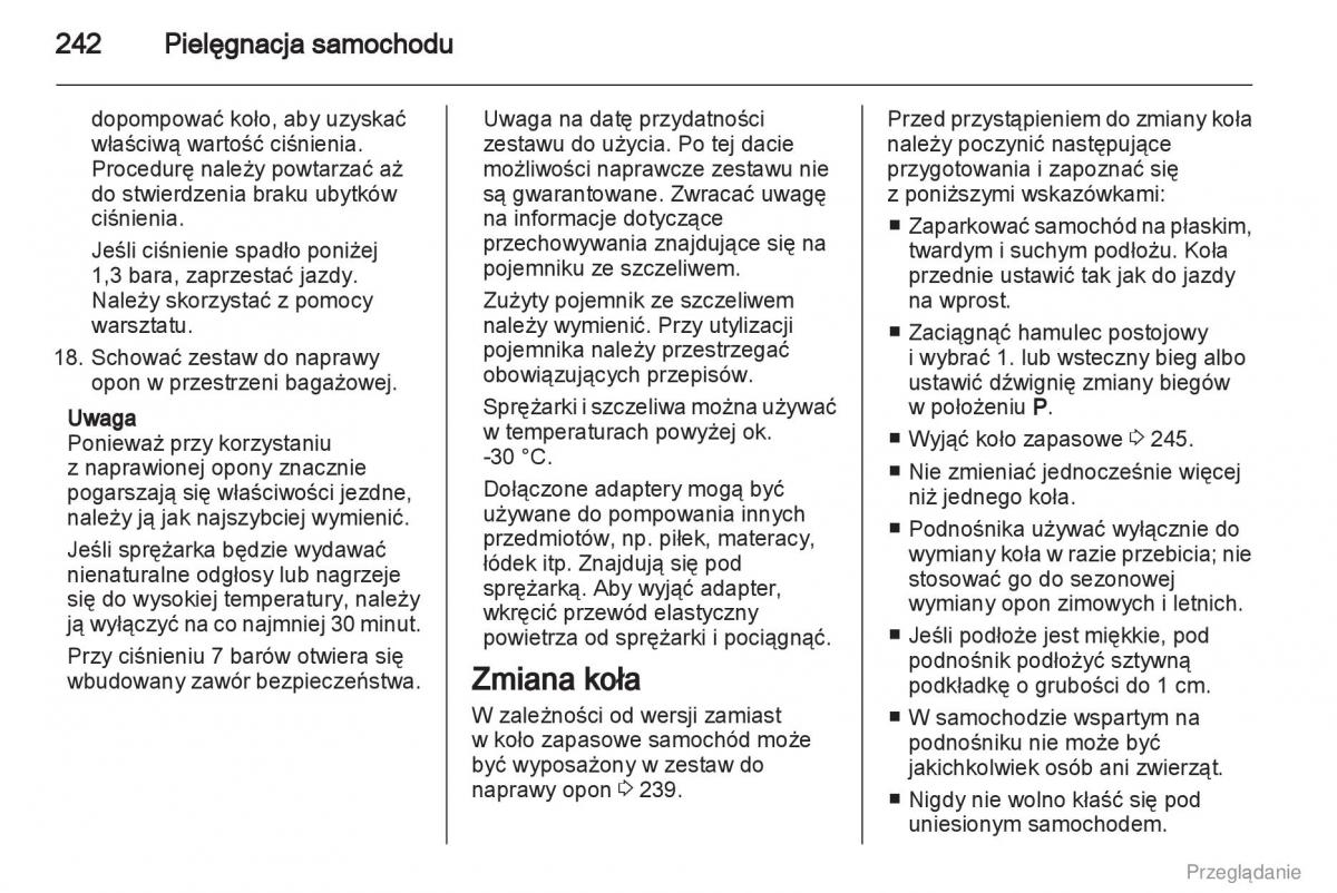 Opel Insignia instrukcja obslugi / page 243