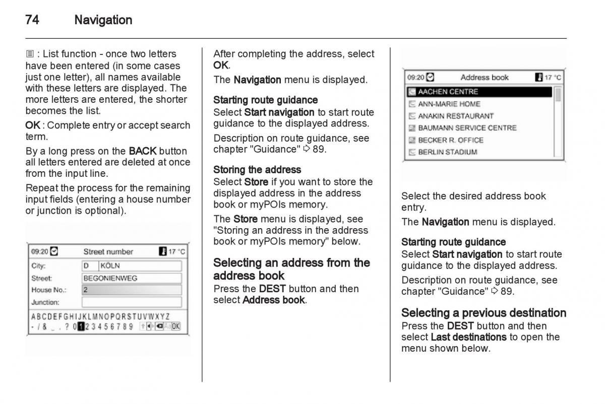 Opel Insignia manual / page 74