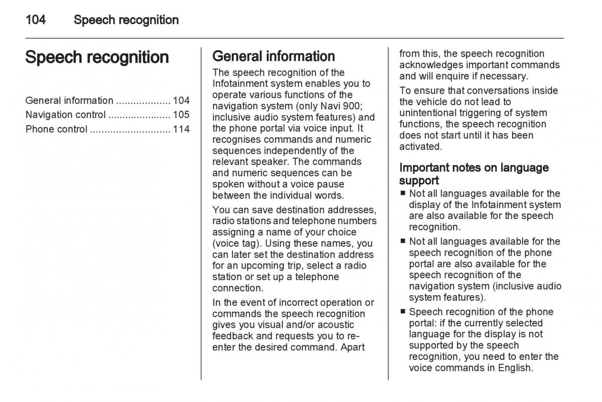 Opel Insignia manual / page 104