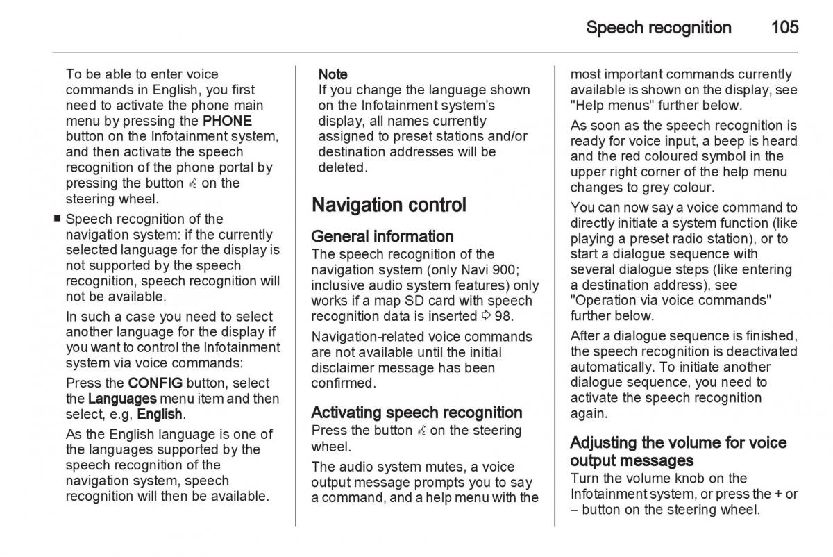 Opel Insignia manual / page 105