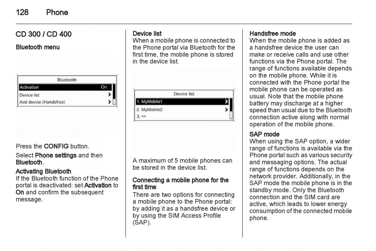 Opel Insignia manual / page 128