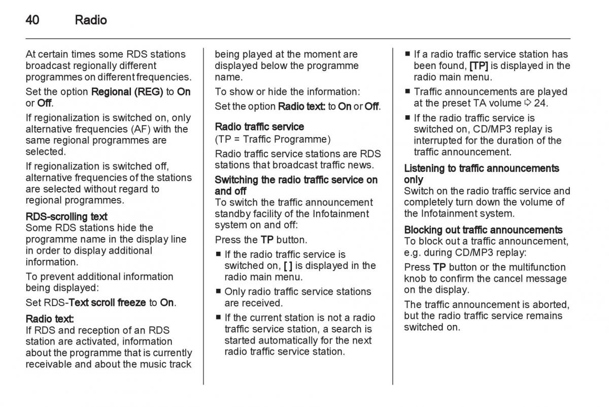 Opel Insignia manual / page 40