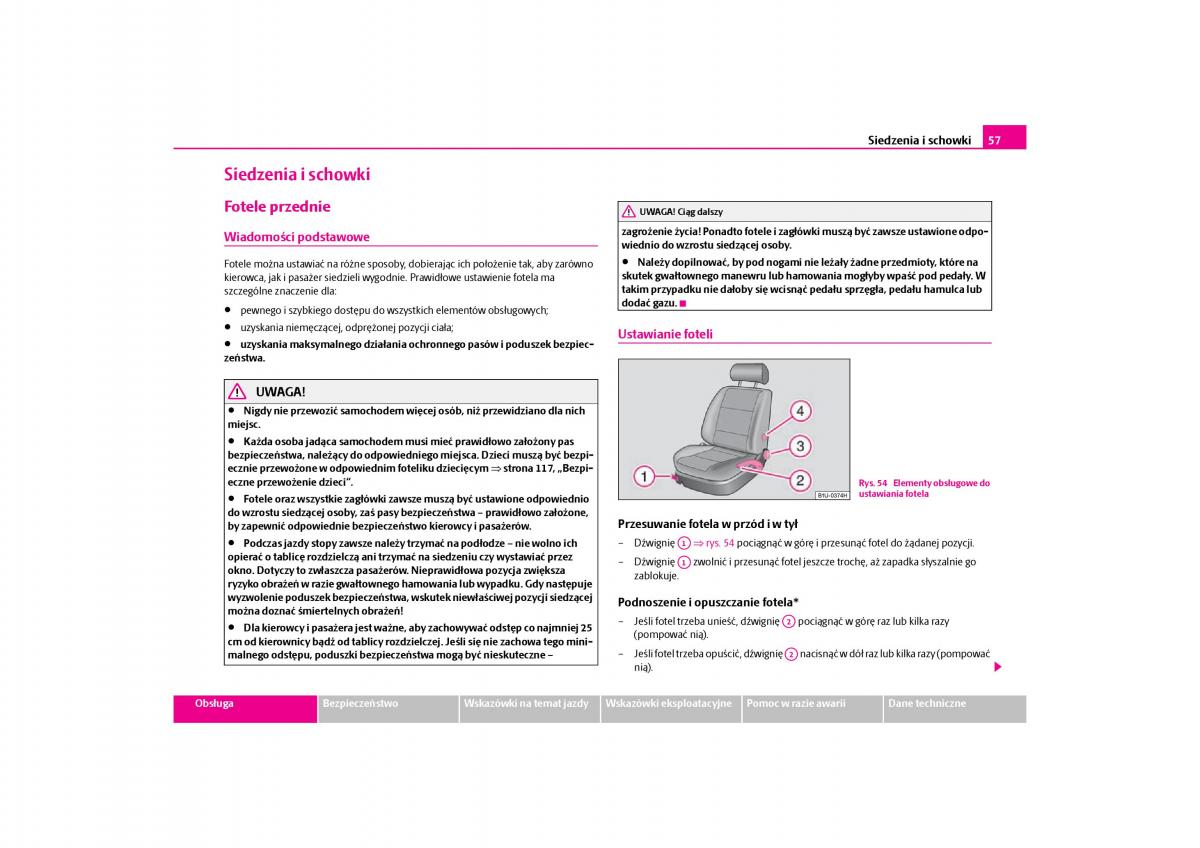 Skoda Octavia I instrukcja obslugi / page 58