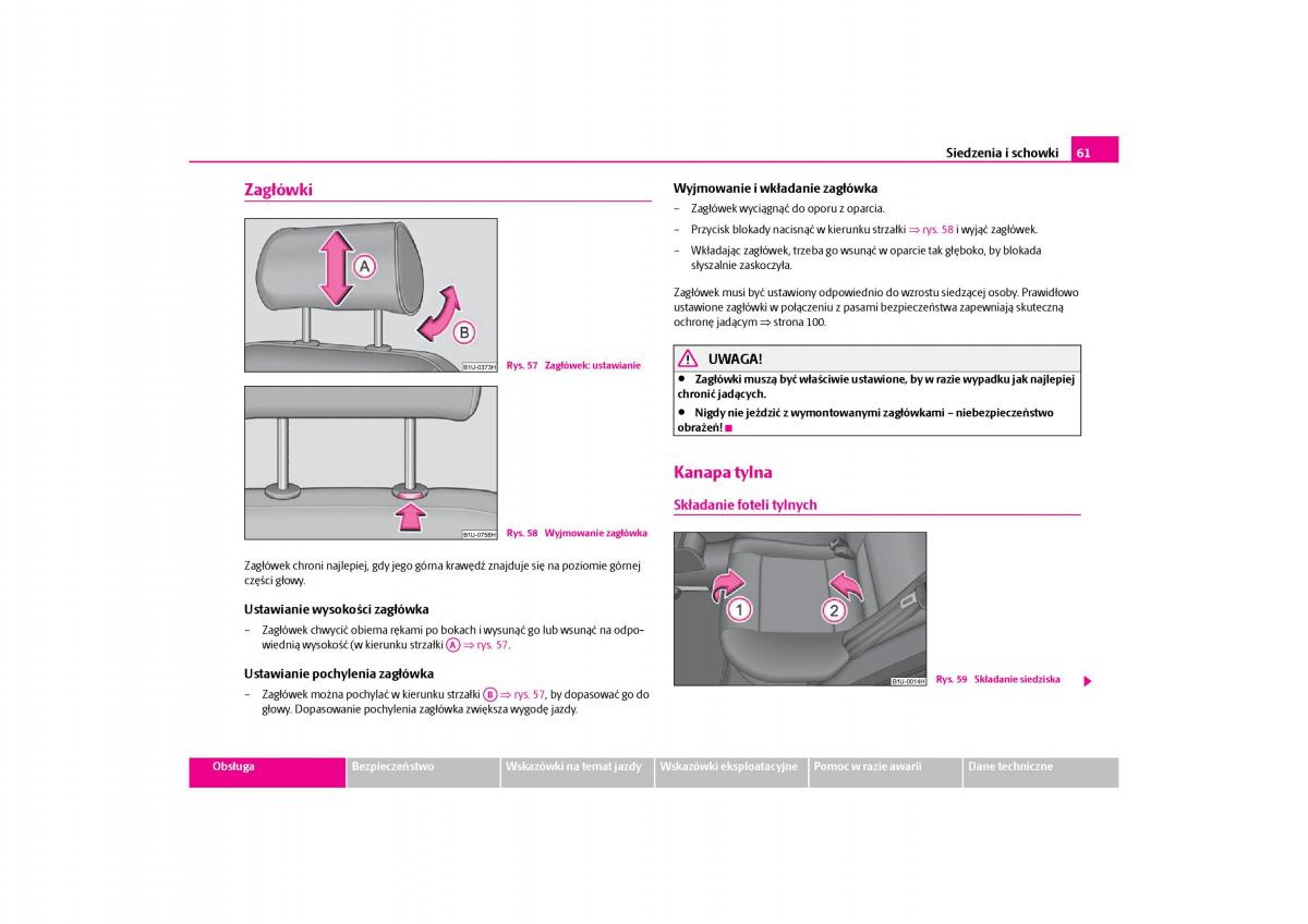 Skoda Octavia I instrukcja obslugi / page 62