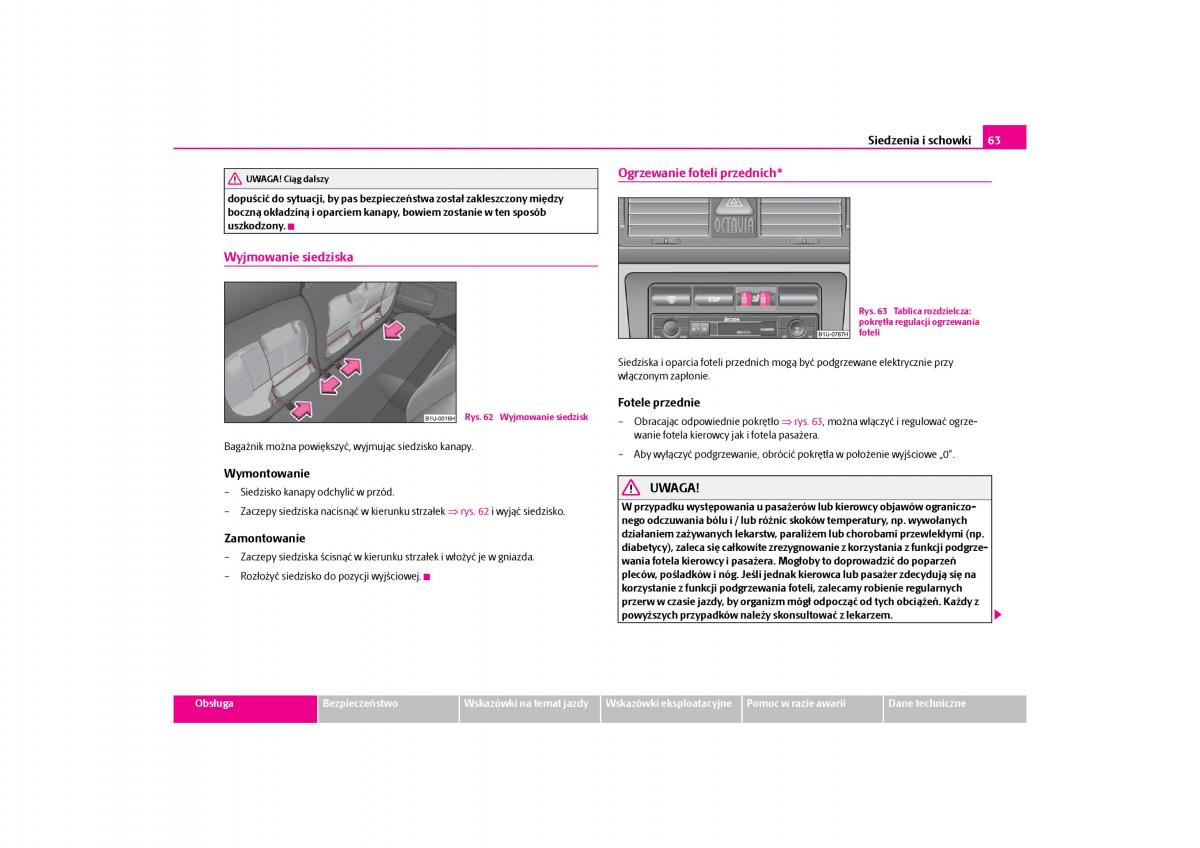 Skoda Octavia I instrukcja obslugi / page 64