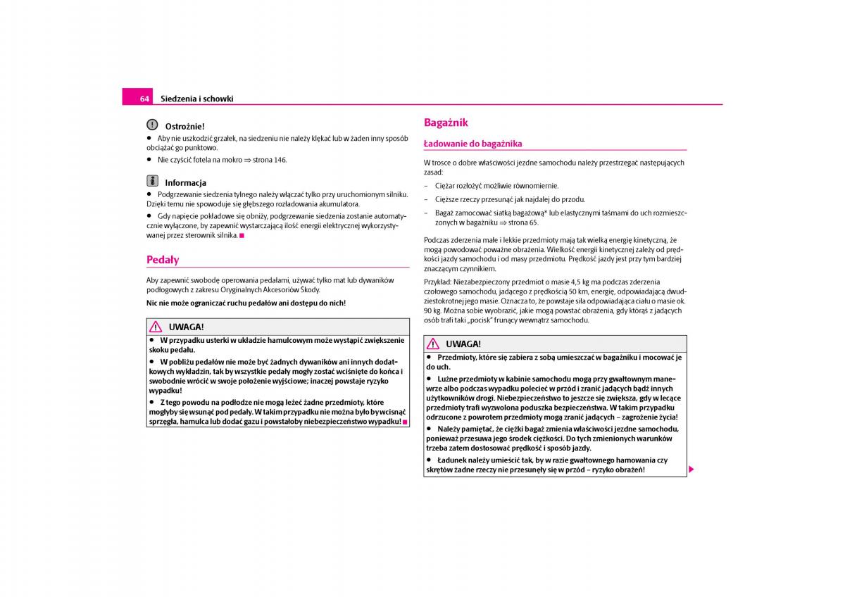 Skoda Octavia I instrukcja obslugi / page 65