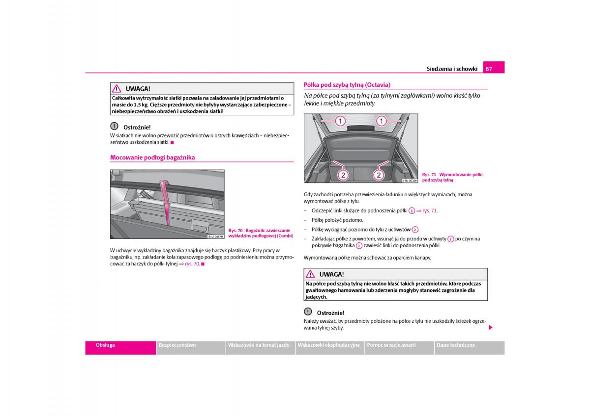 Skoda Octavia I instrukcja obslugi / page 68